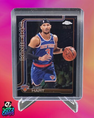 Josh Hart /10 bookend<br>
2025 Topps Chrome<br>
Knicks