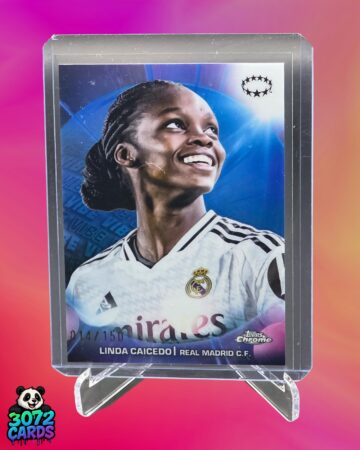 Linda Caicedo Vibe /150<br>
2025 Topps Chrome<br>
Real Madrid