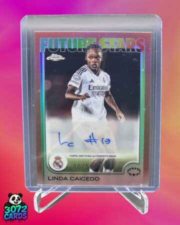 Linda Caicedo auto /50<br>
2025 Topps Chrome<br>
Real Madrid